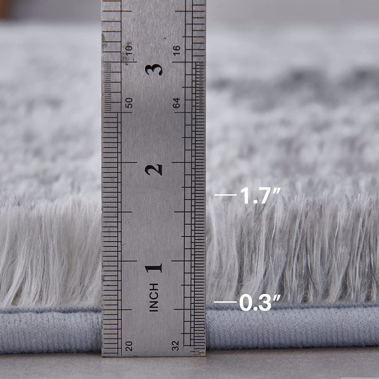 Shag Area Rug, 5X7 Ft Tie-Dyed Light Grey Upgrade Anti-Skid Durable Rectangular Cozy Rug, High Pile Soft Throw Rug for Nursery Room Living Room