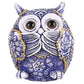 Owl Figurine with See No Evil,Hear No Evil,Speak No Evil,Adorable Decoration for Home Office Set of 3,Purple
