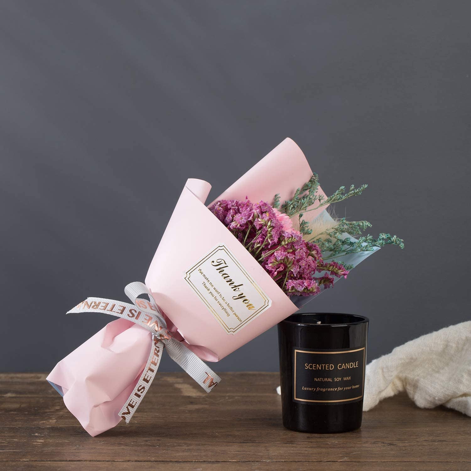 Gifts for Grandma - Best Mother'S Day Birthday Gift Set - Grandma Gifts Set Includes Sterling Silver Necklace，Earrings, Pink Marble Jewelry Trays,Pink Marble Mug, Scented Candle and Flower