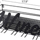 Wall Mounted Metal Wine Rack,Hanging Stemware Glass Holder,Wine Corks Storage Wine Kitchen Storage Rack,Modern Home Kitchen Decor,Black