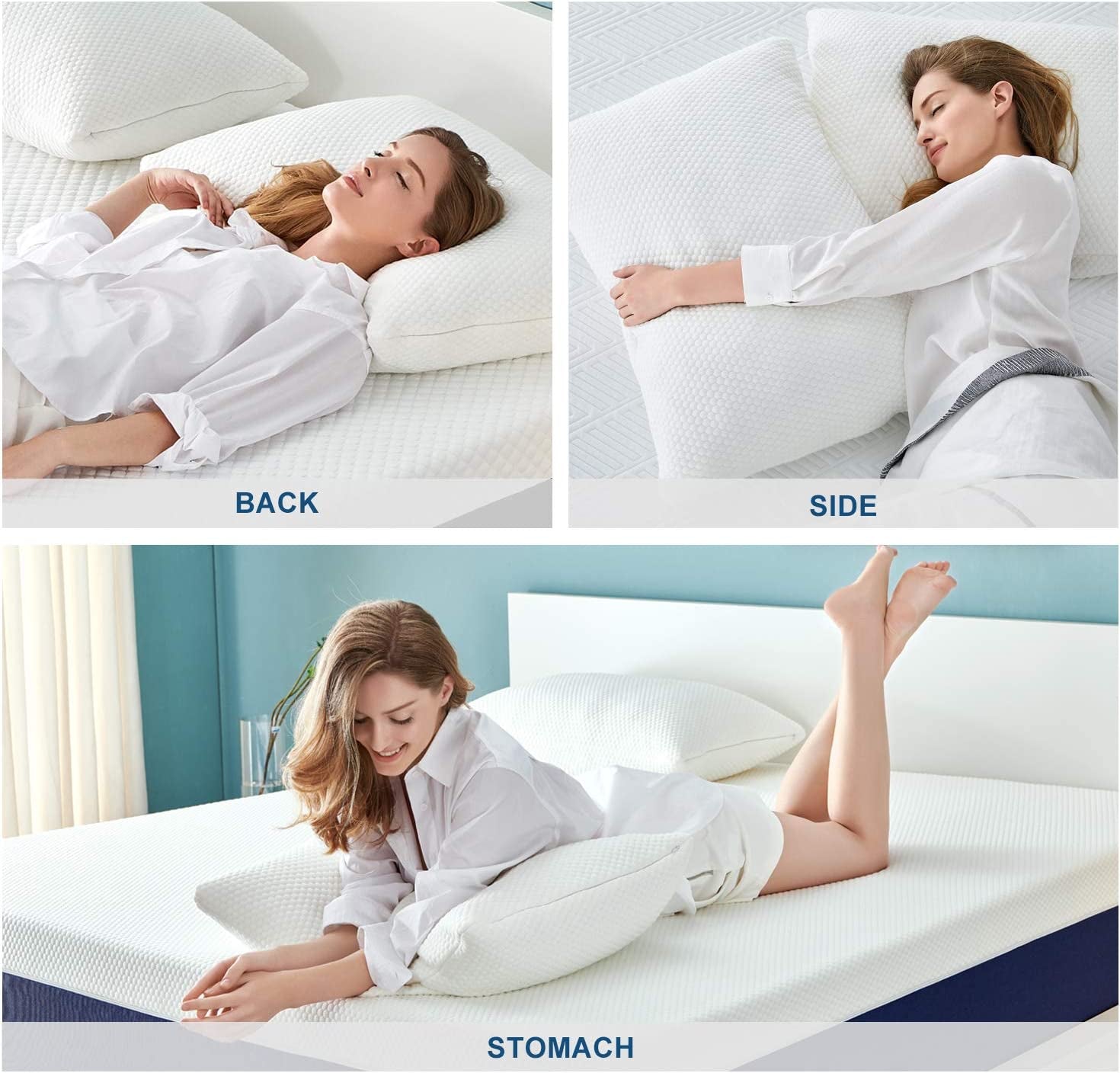 Standard Pillows  Shredded Memory Foam Cooling Bed Pillows Set of 2 Pack Standard Size Pillows 20 X 26 In,Adjustable Loft Washable the Pillow for Side Back Stomach Sleeper Pillows for Sleeping
