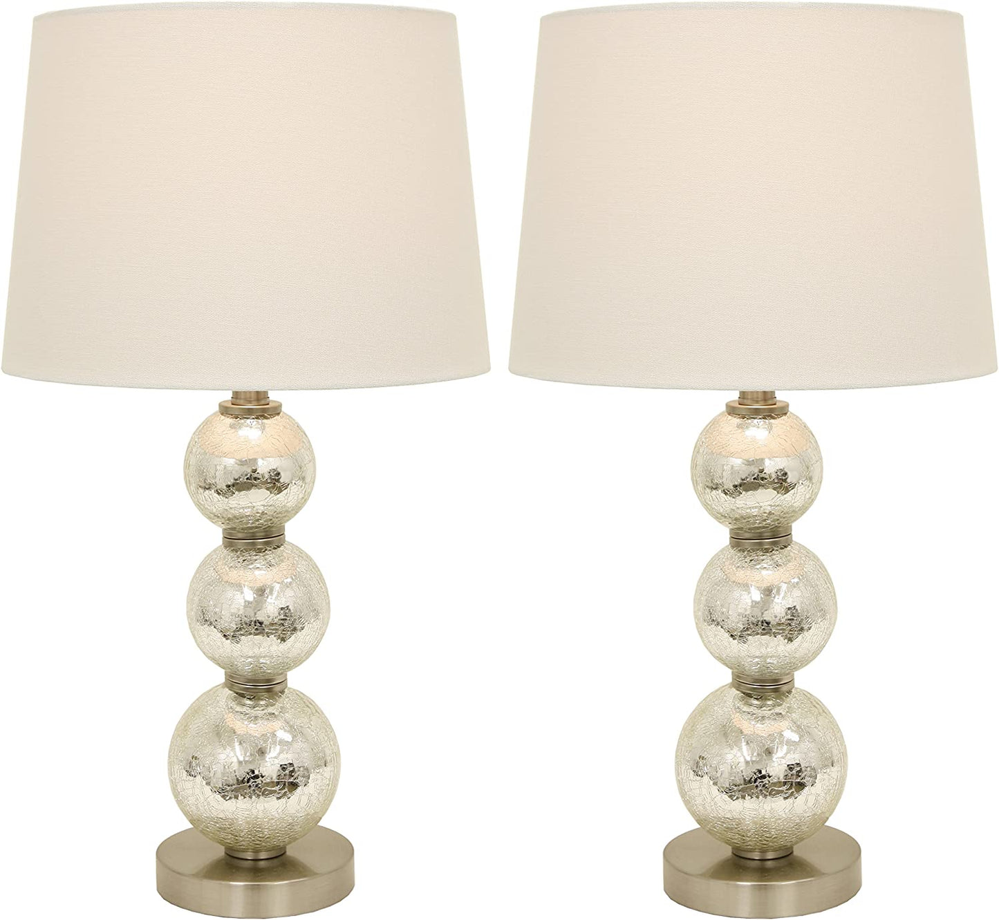 Décor Therapy MP1063 Table Lamp Set, Mercury Silver