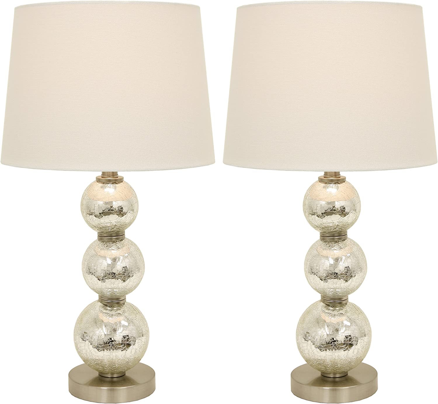 Décor Therapy MP1063 Table Lamp Set, Mercury Silver