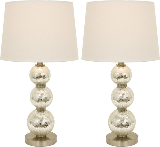 Décor Therapy MP1063 Table Lamp Set, Mercury Silver