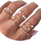 Knuckle Rings Index Finger Rings Hollow Love Rose Gold Ring Sets for Women and Girls