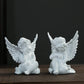 Set of 2 Cherubs Angels Resin Garden Statue Figurine, Indoor Outdoor Home Garden Decoration, Adorable Angel Sculpture Memorial Statue 4"