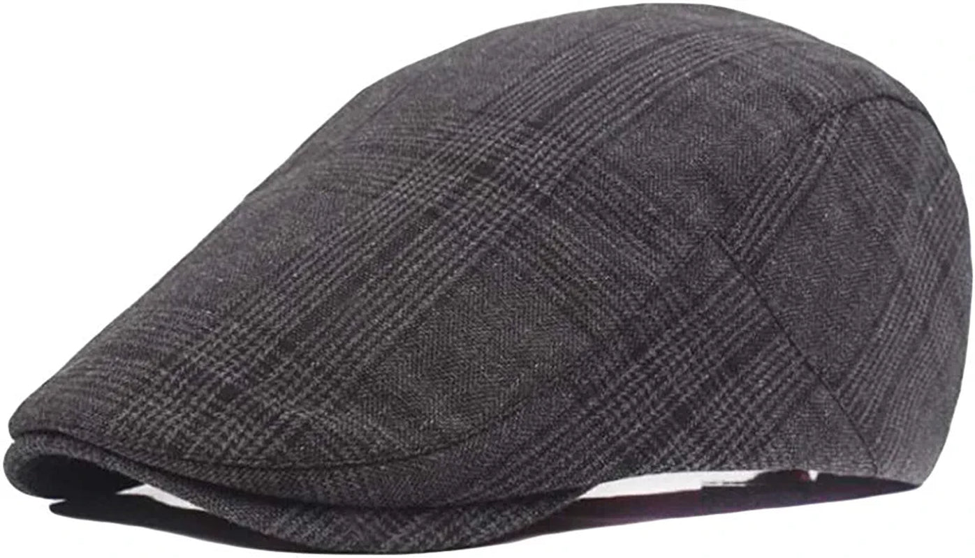 2 Pack Men'S Cotton Flat Cap Ivy Gatsby Newsboy Hat