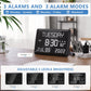 Digital Clock, 11.5" Large LED Word Display Dimmable Digital Wall Clock,Adjustable Brightness Digital Alarm Clock with Day and Date,Indoor Temperature,Snooze,12/24H,Dst for Home, Office,Elderly
