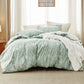 BEDSURE Queen Comforter Set - Sage Green Comforter Cute Floral Bedding Comforter Sets, 3 Pieces Reversible Flowers Botanical Soft Bed Set with 2 Pillow Shams