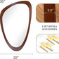 Irregular Wall Mirror 30"X20" Wall-Mounted Mirror with MDF Frame, Large Asymmetrical Mirrors for Wall Irregular Mirror for Bathroom Bedroom Entryway, Dark Walnut