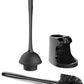 Toilet Plunger and Bowl Brush Combo for Bathroom Cleaning, Black, 1 Set