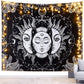 Not Fade Machine Washable Mandala Tapestry Wall Hanging Trippy Hippie Bohemian Psychedelic Wall Tapestry for Bedroom Living Room, Blue White, Small (28.7X37.4 Inches)(73X95 Cm)