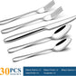 30-Piece Silverware Set,  Stainless Steel Flatware Set Service for 6, Tableware Cutlery Set for Home Kitchen Hotel Restaurant, Mirror Polished, Dishwasher Safe