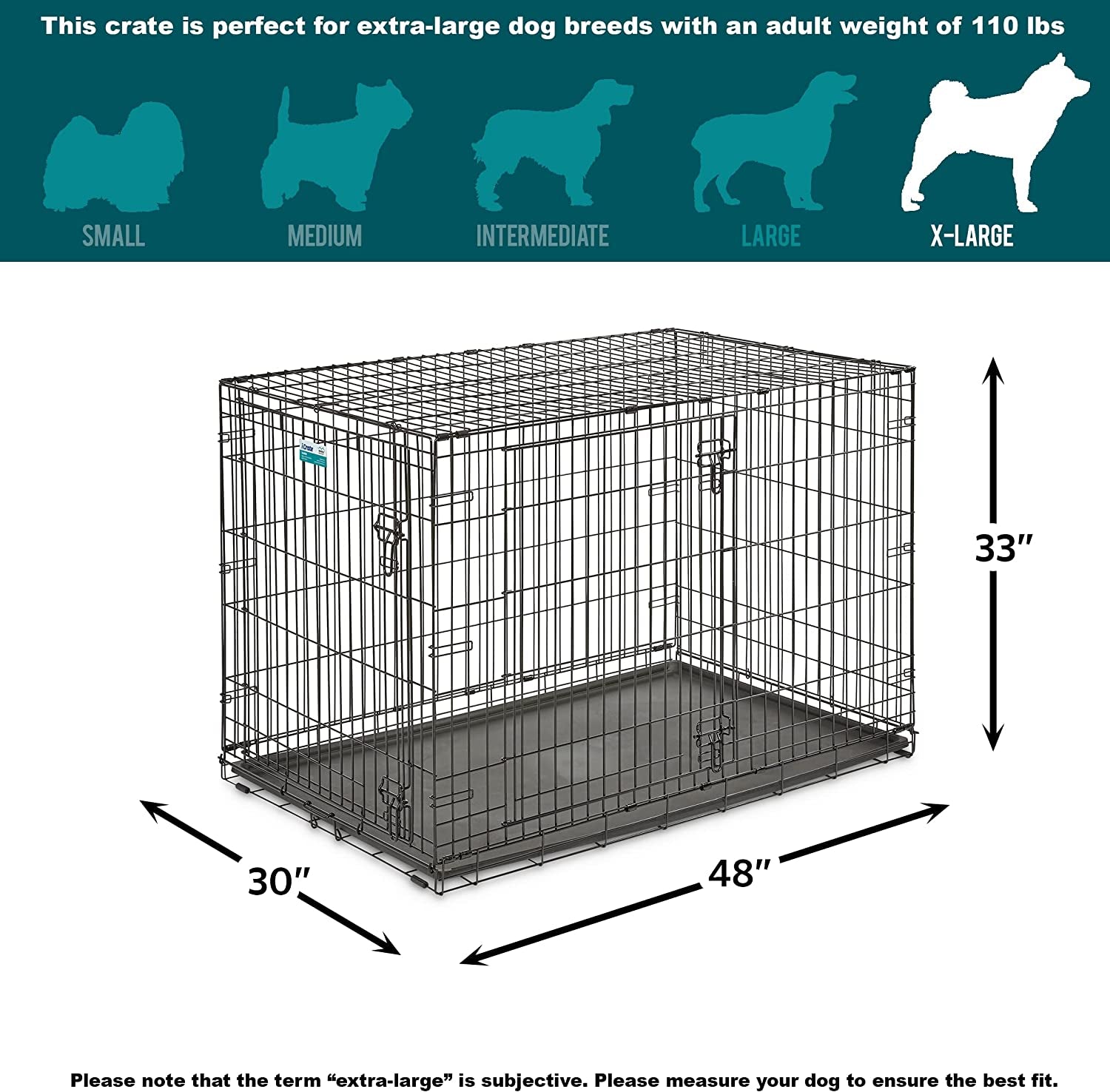 Newly Enhanced Single & Double Door Icrate Dog Crate, Includes Leak-Proof Pan, Floor Protecting Feet, Divider Panel & New Patented Features