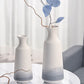 Modern Ceramic Flower Vase, Grey and White Decorative Vase for Pampas Grass, Set of 2 Terracotta Vases for Home Decor, Modern Farmhouse Decor, Living Room, Shelf Decor-12