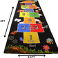 Hopscotch Rug - Kids Rug - Playroom Rug for Kids Room, Daycare, Nursery - Cute Indoor or Outdoor Play Carpet for Children - Fun, Educational Games for Boys & Girls (Black)