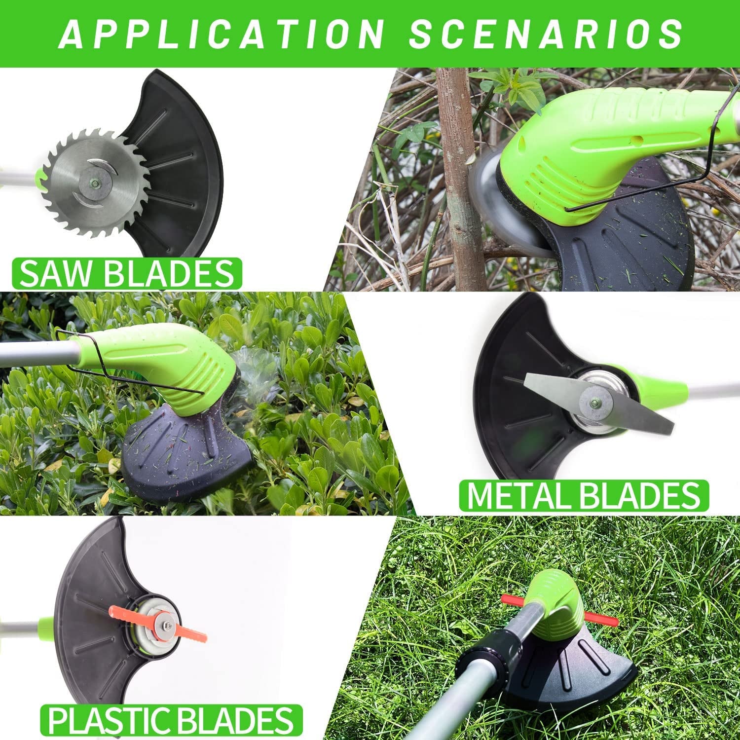 Cordless Lawn Trimmer Weed Wacker:  12V Grass Trimmer Lawn Edger with 2.0Ah Li-Ion Battery Powered and Cutting Blade, Adjustable Height Weed Eater Tool for Garden and Yard