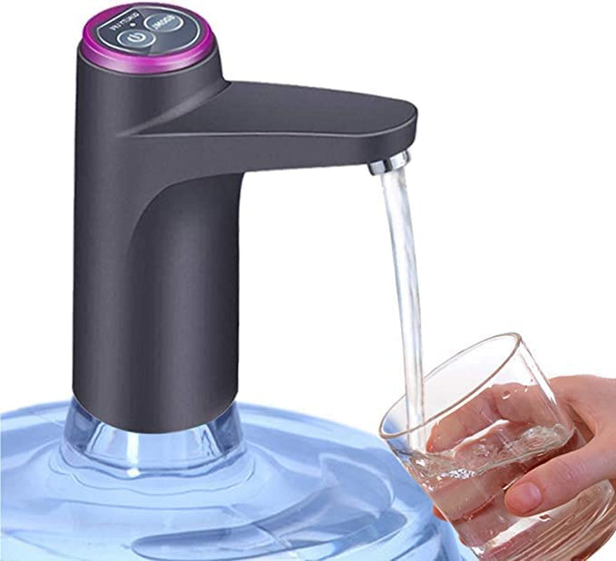water Dispenser, Portable Water Bottle Pump for Universal 3, 4 and 5 Gallon with USB Electric Charging and Automatic off Switch (Black)