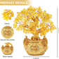 Feng Shui Citrine/Yellow Crytal Money Tree Bonsai with Chinese Decoration for Luck and Wealth