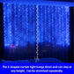 300LED Blue Fairy Curtain Lights with Remote 8 Modes Timer for Bedroom, 9.8X9.8Ft USB Plug in Fairy Hanging String Lights for Outdoor, Weddings, Party, Garden, Wall, Decorations