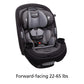 Grow and Go All-In-One Convertible Car Seat,Rear-Facing 5-40 Pounds, Forward-Facing 22-65 Pounds, and Belt-Positioning Booster 40-100 Pounds, Carbon Ink