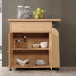Import Kitchen Island with Spice Rack and Towel Rack, Beech