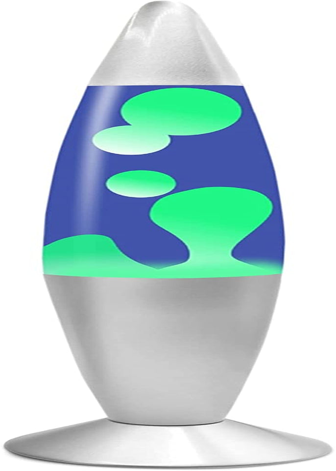 16-Inch Beautiful Lamp with Wax That Flows like Lava (Blue with Yellow/Green Wax, 16 Inch), Relaxing Night Light Nighlight Home Decor Living Room Office Bedroom Lamp for Adults, Teens, and Kids