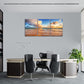 Sunrise Beach Canvas Wall Art, Baiyun Ocean Landscape Poster Framed, Canvas Painting Printing Picture for Home Bedroom Bathroom,12" X 16" X 3 PCS