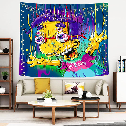 Honweii the Simpsons Tapestry Bart Tapestry Wall Hanging Home Decoration Blacnket for Bedroom(51.1'' X 59.1'' Inches,130*150 Cm)-2