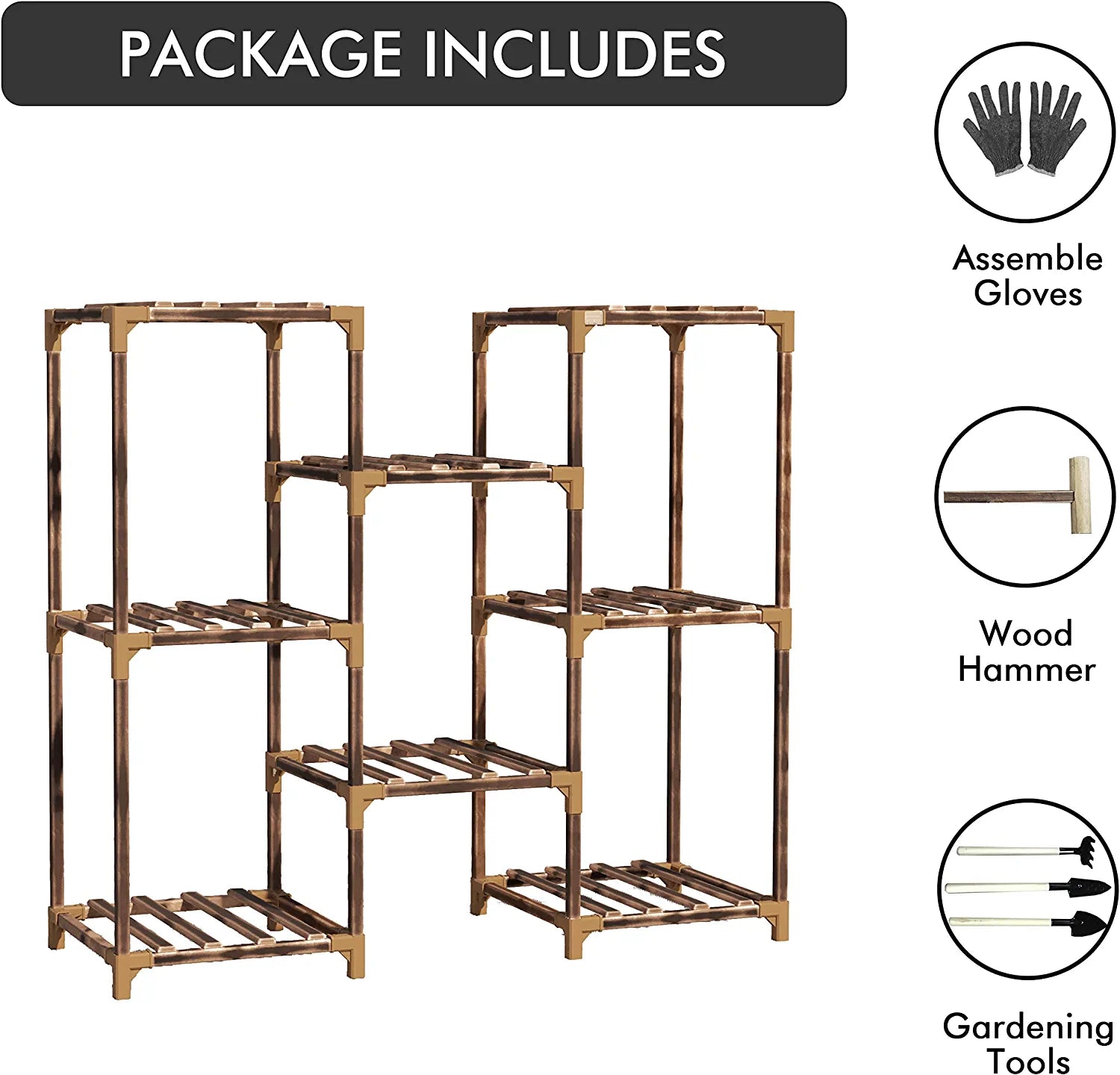 Plant Stand Indoor, Outdoor Wood Plant Stands for Multiple Plants, Tiered Plant Shelf Table Plant Pot Stand for Living Room, Patio, Balcony