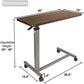 Medical Adjustable Overbed Bedside Table with Wheels (Hospital and Home Medical Use)