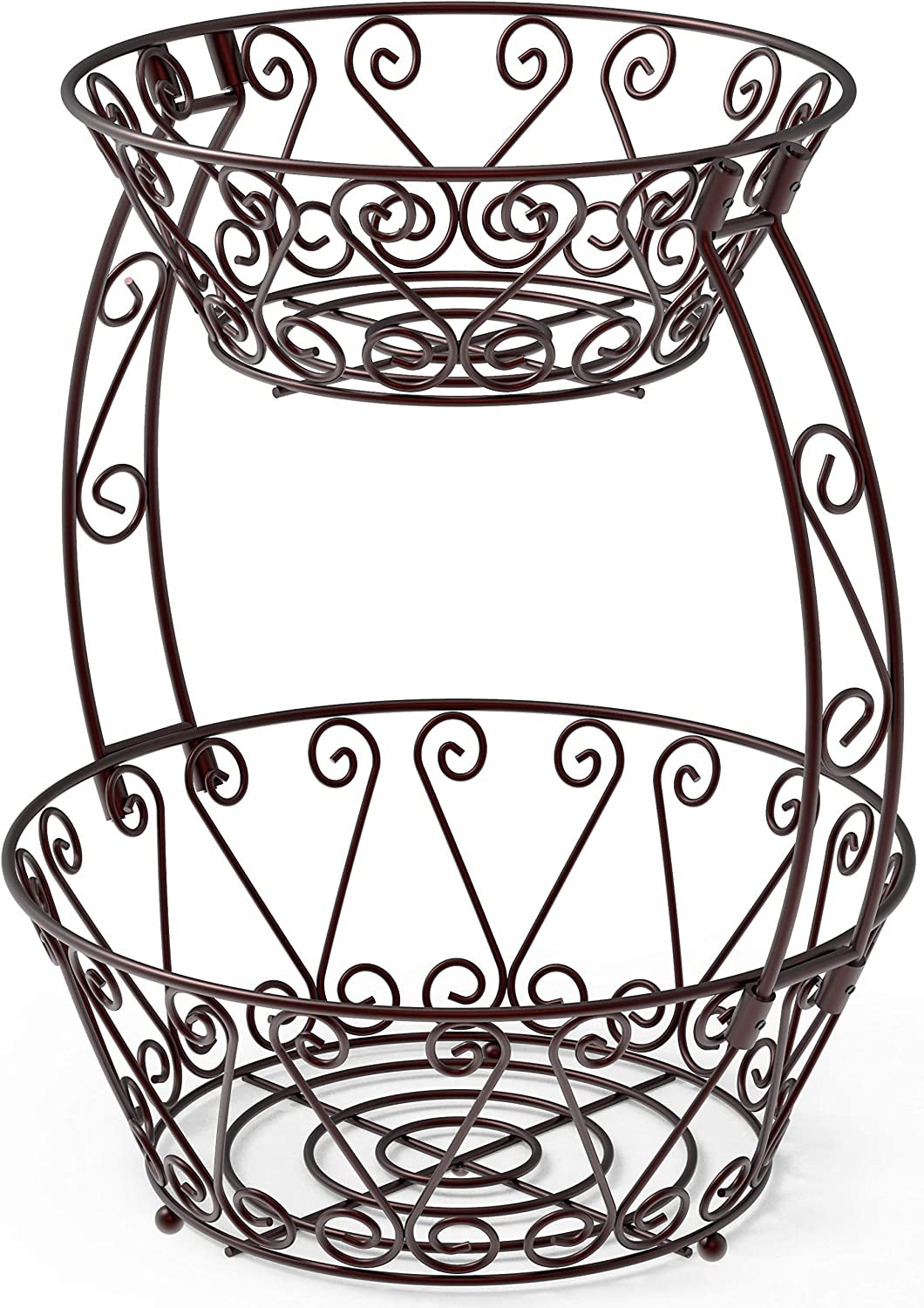 Simplehouseware 2-Tier Countertop Fruit Basket Bowl Storage, Bronze