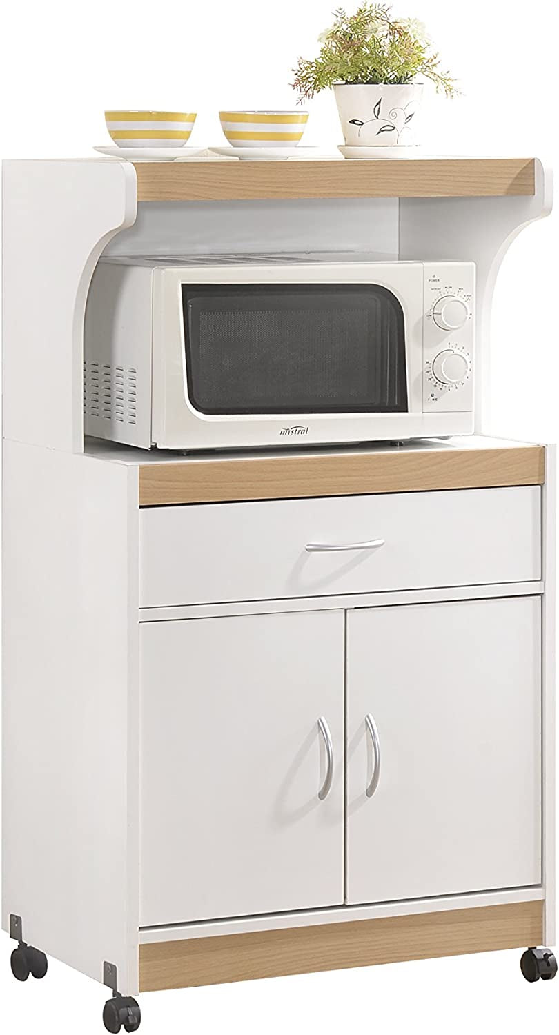 IMPORT Microwave Kitchen Cart, White