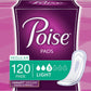 Poise Incontinence Pads, Light Absorbency, Regular Length, 120 Count (4 Packs of 30), Packaging May Vary