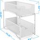 Stackable 2-Tier under Sink Cabinet Organizer with Sliding Storage Drawer, White