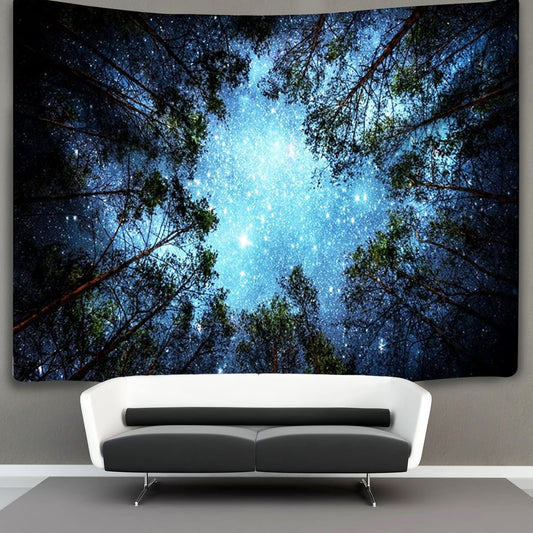Forest Starry Tapestry Wall Hanging 3D Printing Forest Tapestry Galaxy Tapestry Forest Milky Way Tapestry Tree Tapestry Night Sky Tapestry Wall Tapestry for Dorm Living Room Bedroom (M, 4#Forest Star)