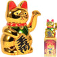 Chinese Lucky Cat Waving Gold Cats Fortune Arm Small Lucky Waving Feng Shui Gold Cat Waving Cat for Shop Store Decoration