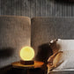 Modern Industrial Table Lamp, Unique Bedside Nightstand Desk Lamp with Glass Shade and Marble Base for Bedroom, Living Room, Office Study, Decoration (Include Bulb G45)