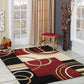 Area Rug Modern 5X7 Dark Red Soft Hand Carved Contemporary Floor Carpet with Premium Fluffy Texture for Indoor Living Dining Room and Bedroom Area.