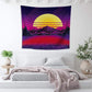 Trippy Mountain and Sun Tapestry Hippie Sunset Tapestry Abstract Landscape Tapestry Wall Hanging for Bedroom Living Room Dorm Home Decor (51.9 X 59.8 Inches)