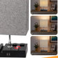 Fully Dimmable Table Lamp for Bedroom Living Room Dual USB Port -  Bedside Desk Lamp for Nightstand with Charging Station 2 Power Outlets, Grey Fabric Lampshade LED Bulb Included (Black/Grey)