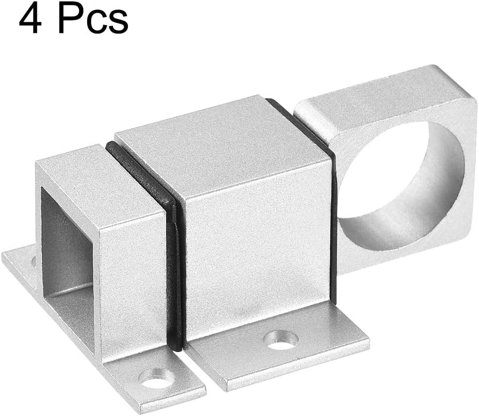 Door Bolt Latch, Aluminum Alloy Security Automatic Window Gate Spring Bounce Lock, 4 Pcs (Silver Tone)