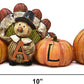 Thanksgiving Decorations Fall Turkey Pumpkin Table Topper Figurine Centerpiece Harvest Autumn Resin Tabletop for Outdoor Indoor Fireplace Mantle Desk Shelf Kitchen Living Room Home Party Decor