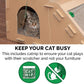 Furhaven Farmhouse Multi-Level Cat Scratcher Hideout W/ Catnip - Cardboard Brown, One Size