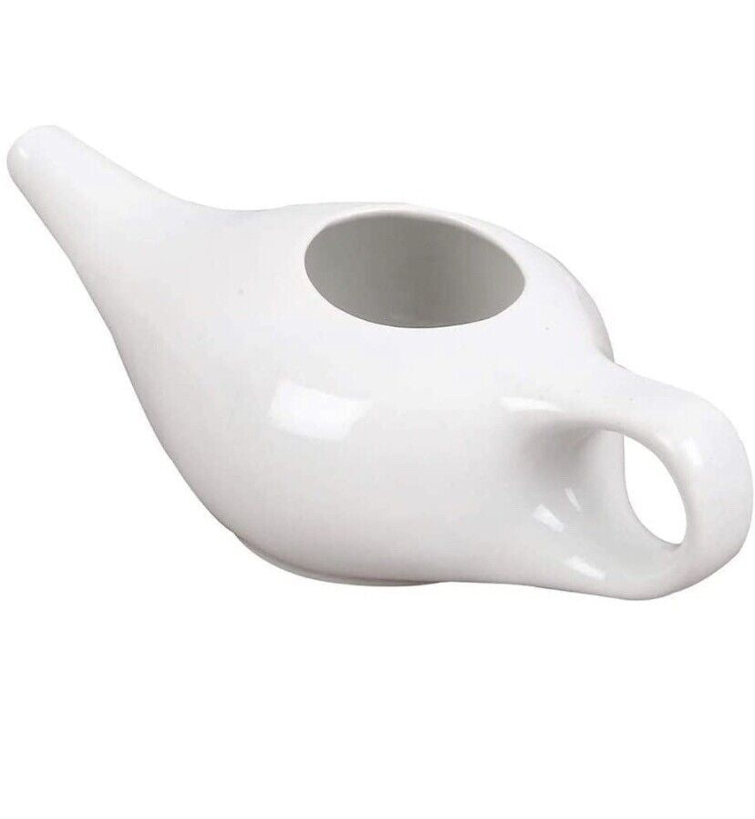 Neti Pot Ceramic Porcelain Nasal Wash Clear Allergy Congestion Mucus Dry Nose 1