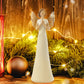 8'' Hand Carved Angels Figurines Memorial Gifts Guardian Angel, in Memory of Loved One Gifts Angel Gifts Friendship Gifts Express Love, Company, Support, Gratitude or Bereavement (White)
