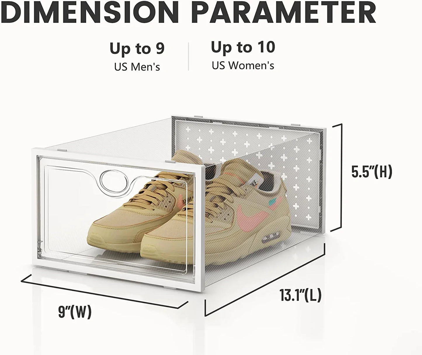 Shoe Storage Boxes, Shoe Organizer for Closet Clear, Shoe Boxes Clear Plastic Stackable, Folable Storage Bins with Lids,12 Pack