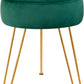 round Velvet Footrest Stool Ottoman Modern Foot Stool with 3 Golden Metal Leg, for Dressing Table Stool, Shoes Bench in Living Room Bedroom