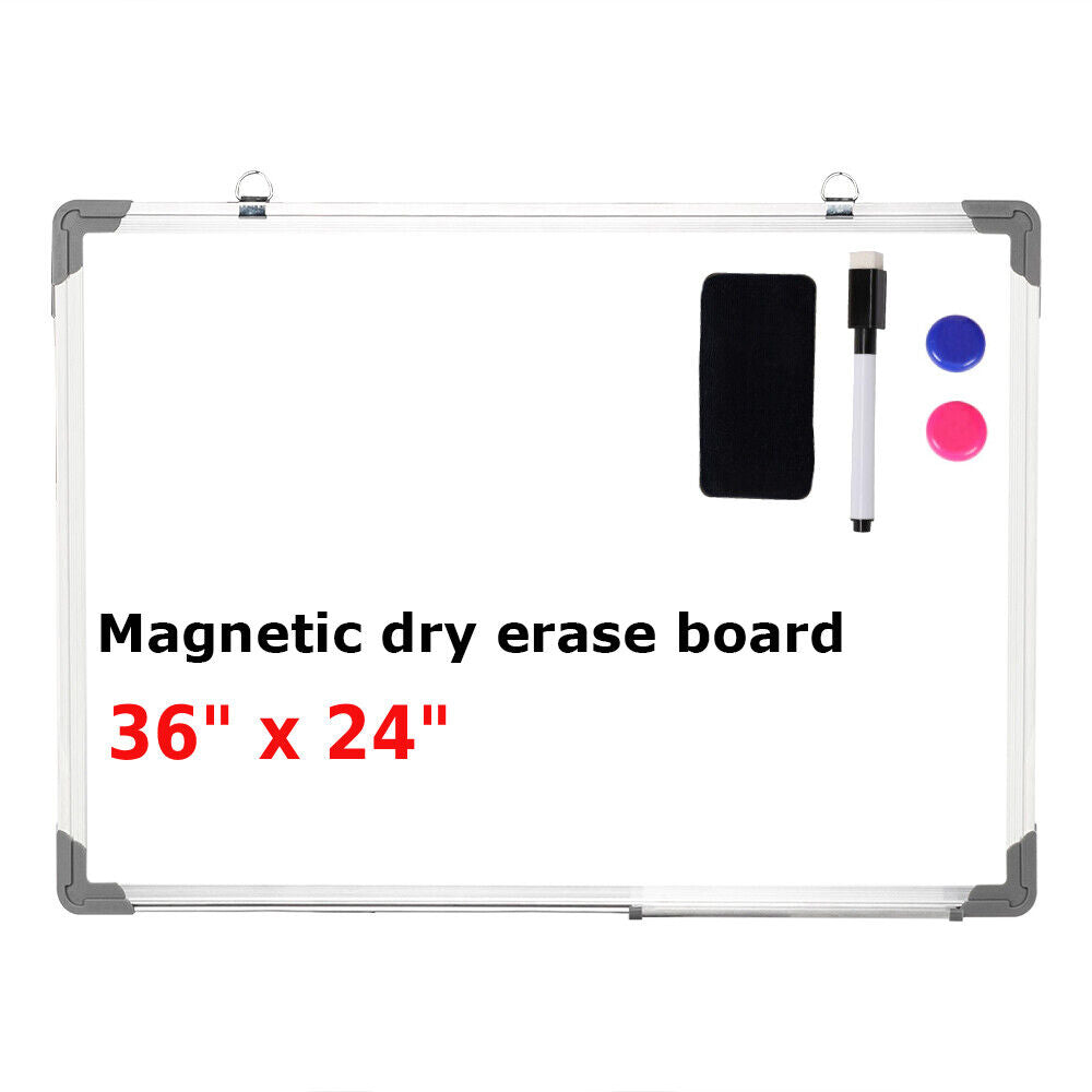 36"X24" Magnetic Writing Whiteboard Dry Erase Board W/Eraser Office Single Side