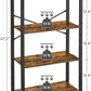 Bookshelf, 4-Tier Shelving Unit, Bookcase, Book Shelf, 11.8 X 25.9 X 47.2 Inches, Rustic Brown + Black